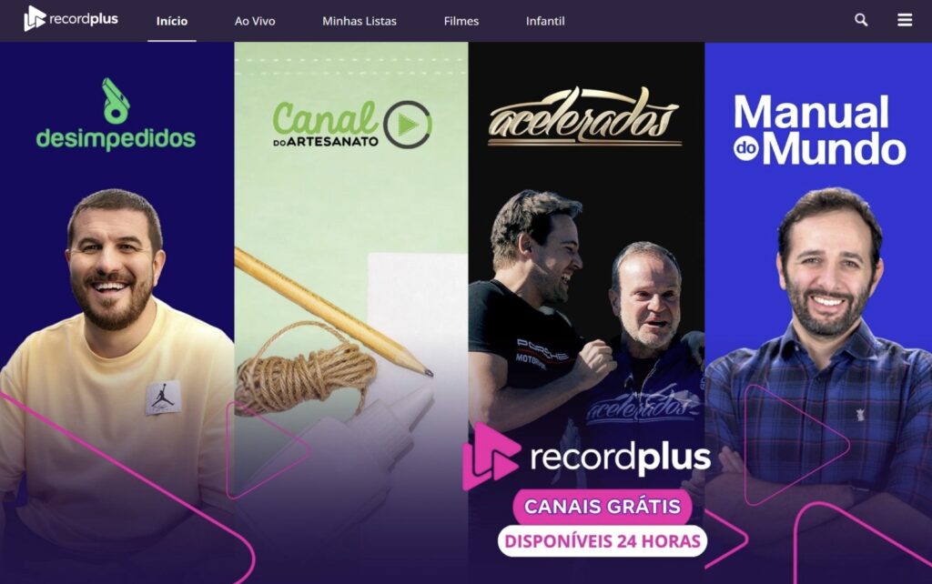 A RECORD firma parceria com a OffGrid, principal programadora e distribuidora de conteúdos para plataformas de TV conectada no Brasil. 