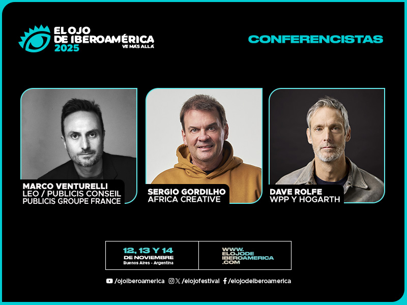 O Festival Internacional El Ojo de Iberoamérica anuncia três grandes nomes da cena criativa mundial como conferencistas de sua 28ª edição.