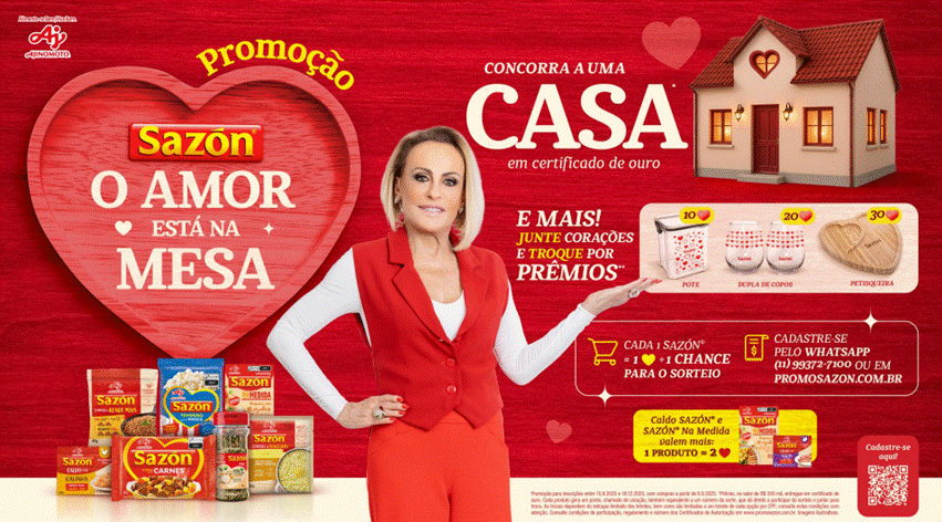 A SAZÓN anuncia a promoção nacional "O Amor Está na Mesa", que premiará os consumidores com brindes exclusivos.