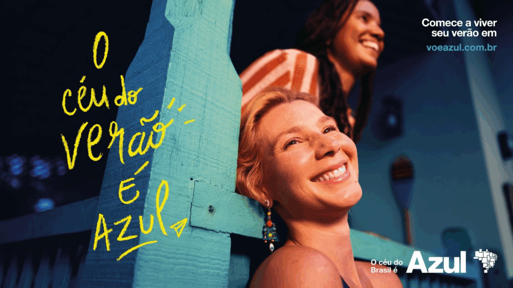 A Azul acaba de lançar sua nova campanha "O Céu do Verão é Azul", desenvolvida em parceria com a agência Africa Creative.