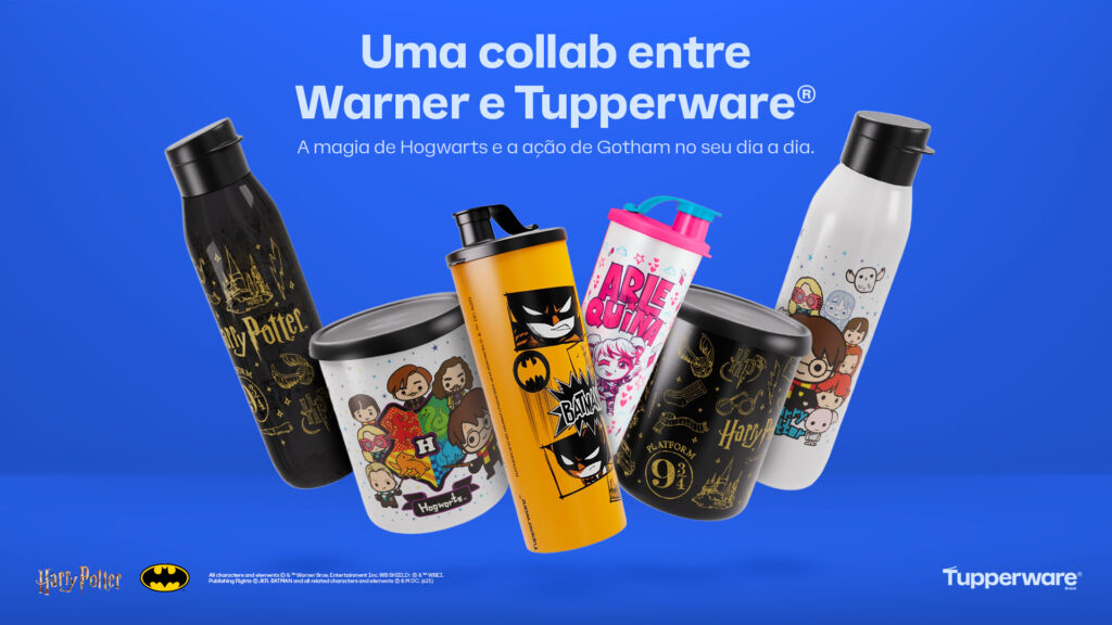A Tupperware Brasil fechou parceria com a WBDGCP para o lançamento simultâneo de duas coleções licenciadas distintas: Harry Potter e Batman.