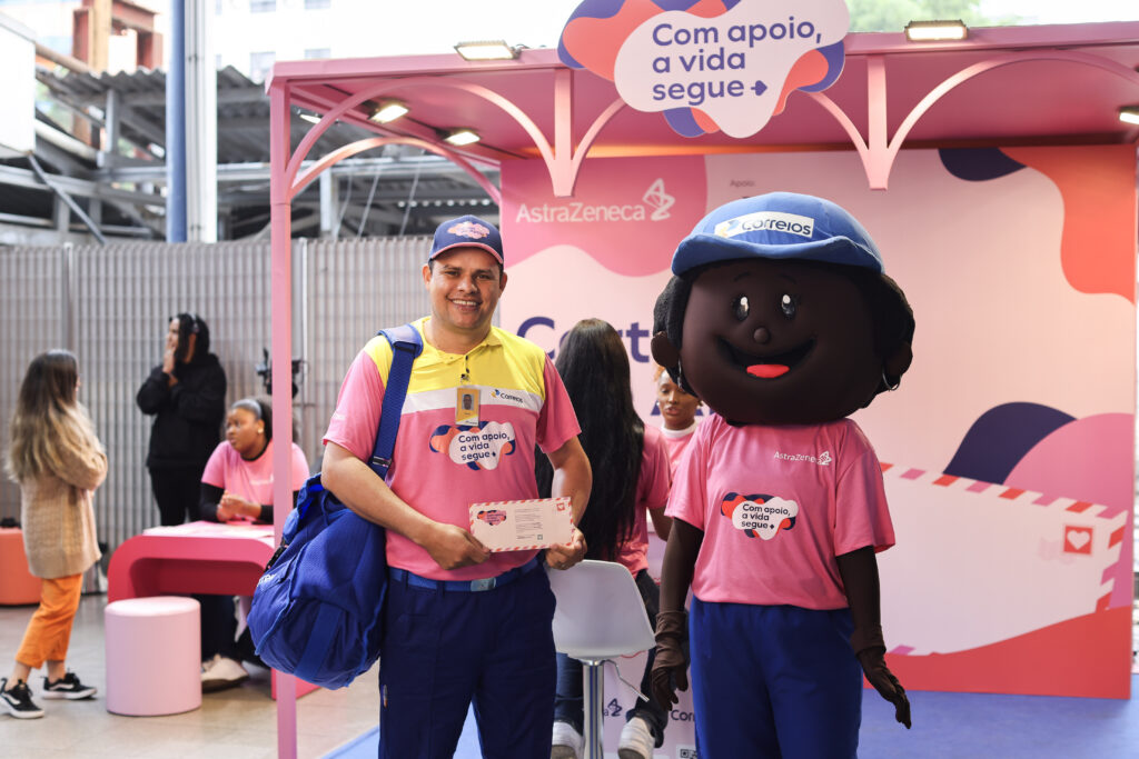 Em parceria com a AstraZeneca, os Correios participam da segunda edição da campanha “Com Apoio, a Vida Segue”.