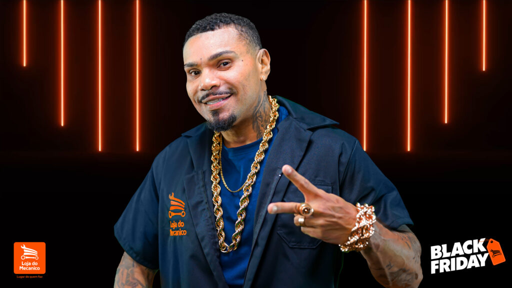 Naldo Benny é o garoto-propaganda da Black Friday da Loja do Mecânico, maior e-commerce de máquinas e ferramentas da América Latina.