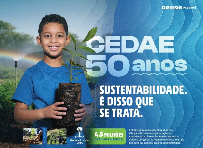 A E3 é a responsável pela campanha publicitária em comemoração aos 50 anos da CEDAE – Companhia Estadual de Águas e Esgotos do Rio de Janeiro.