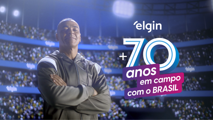 A Elgin estreia em novas mídias Out of Home com campanha estrelada por Cafu, embaixador da marca desde o começo do ano.