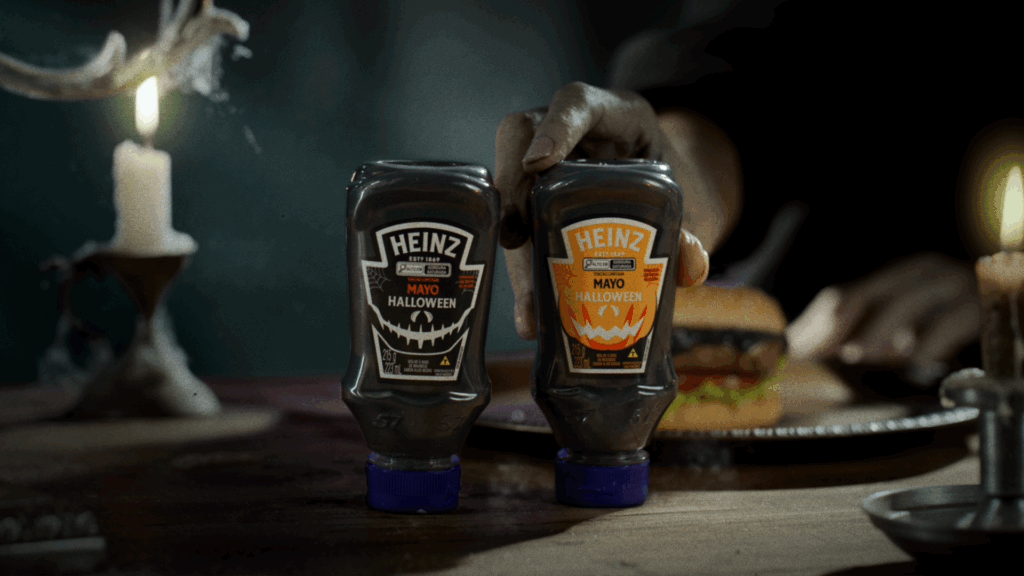 Para apresentar a Mayo Halloween, de cor preta e feita com alho negro, a Heinz mergulhou no universo dos clássicos de terror preto e branco.
