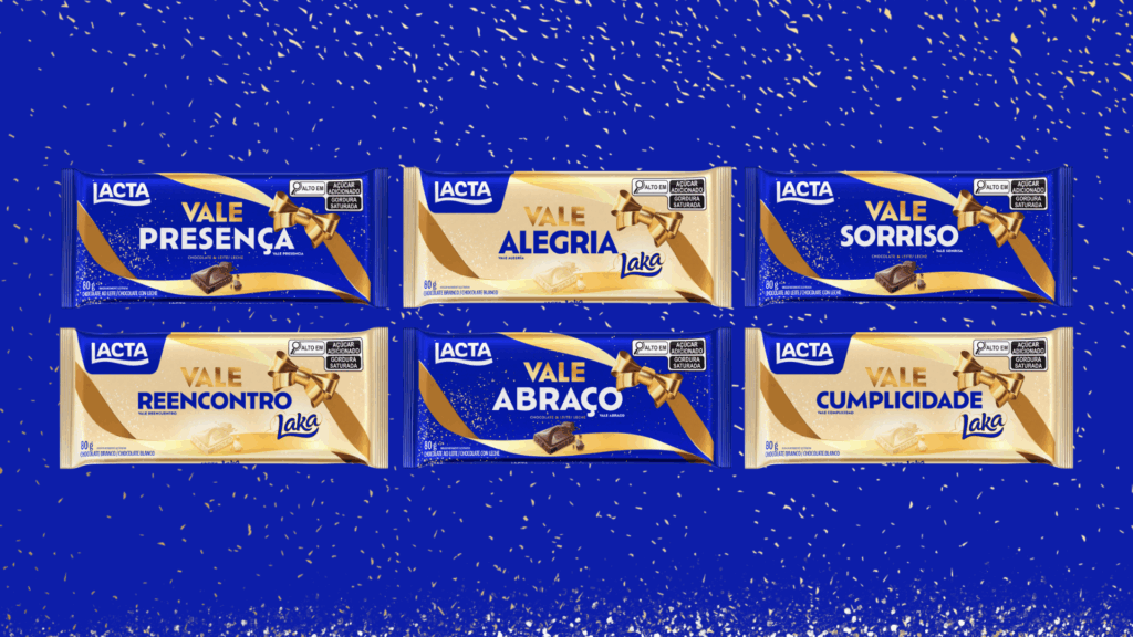 A Lacta apresenta  embalagens presenteáveis que materializam o conceito "Vale-Presença" neste fim de ano de 2025.