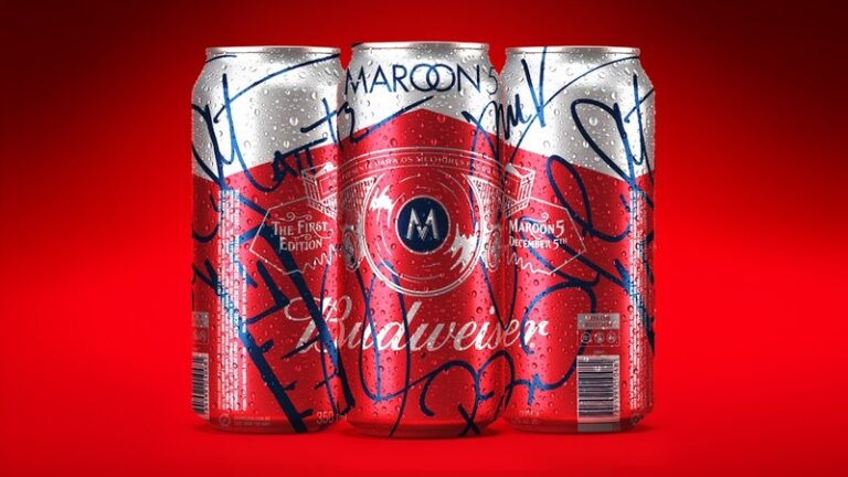 Para celebrar a Bud Live no Brasil, a Budweiser irá presentear os fãs com uma edição limitada de latas personalizadas inspiradas no Maroon 5.