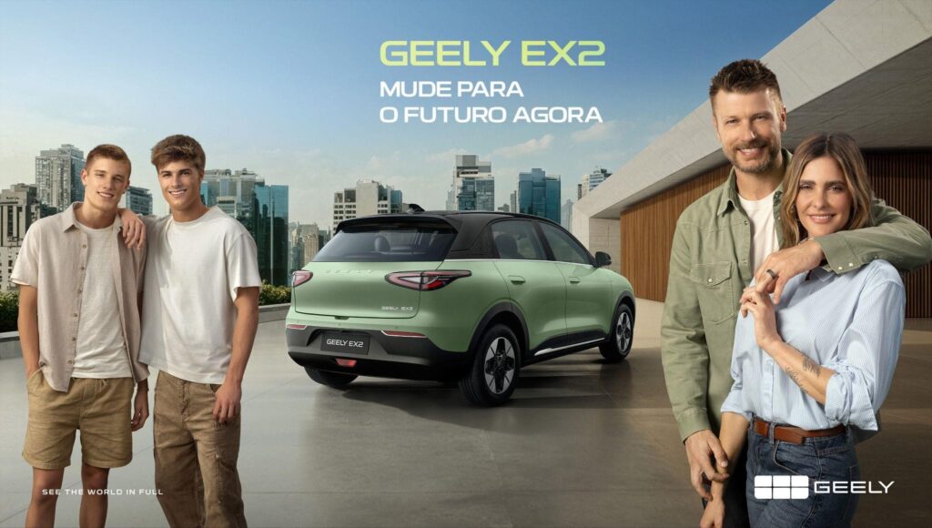 Os embaixadores da marca Fernanda Lima e Rodrigo Hilbert dão continuidade na história da família com a Geely.