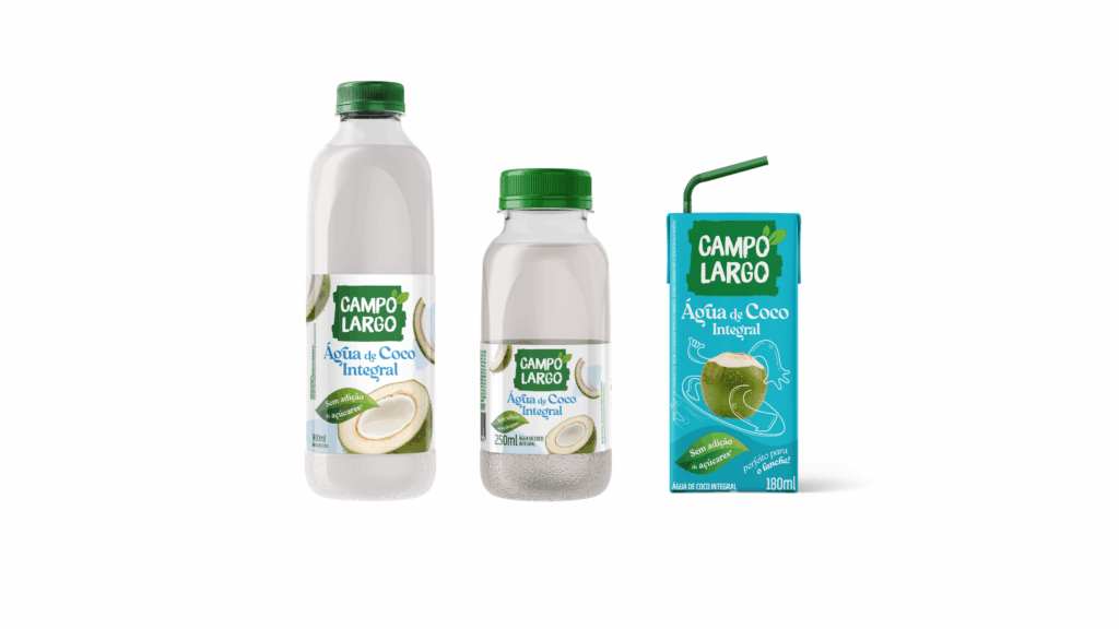 Campo Largo apresenta a nova identidade visual de sua Água de Coco, consolidando a percepção de qualidade que já faz parte da empresa. 