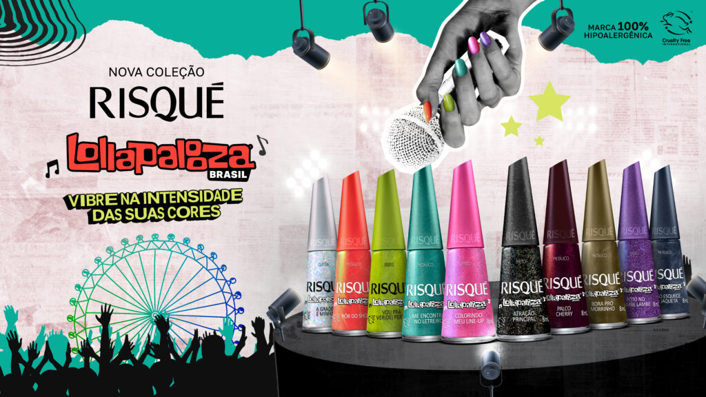A Risqué anuncia sua primeira colaboração com o Lollapalooza Brasil, um dos maiores festivais da América Latina.