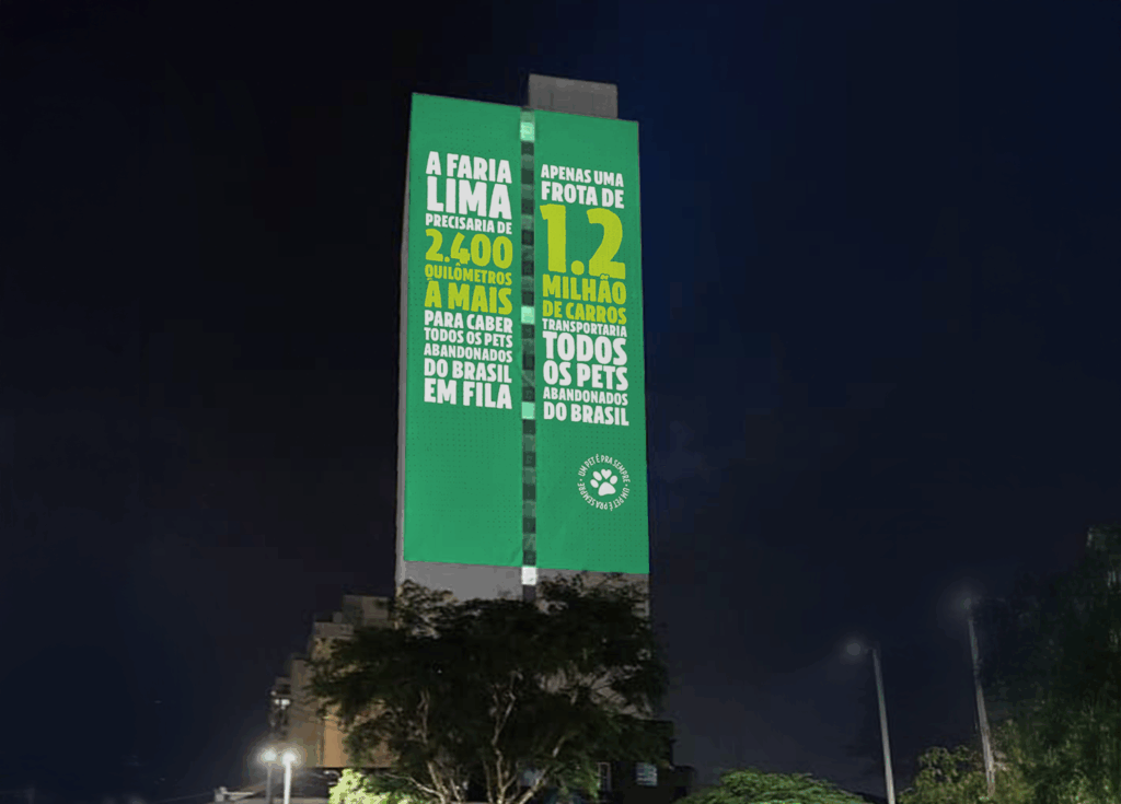 Como parte da campanha de Dezembro Verde, a Guabi Natural transformará prédios em telões com projeções de frases de conscientização.