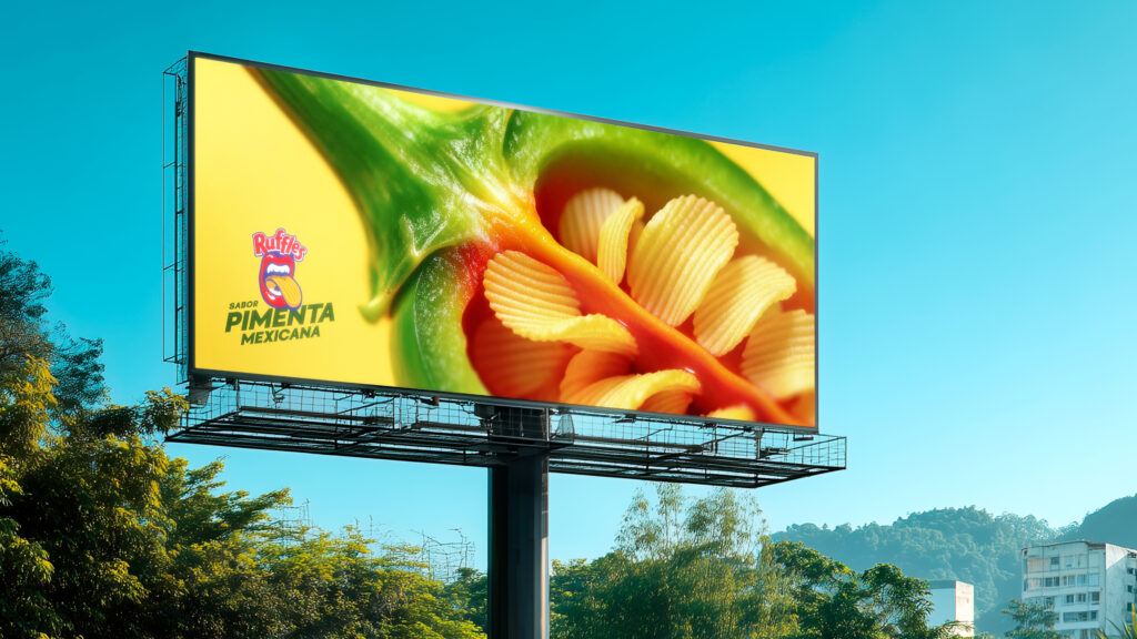 RUFFLES transforma “pensamento aleatório” em mídia OOH com ensaio fotográfico que parece IA, mas é real