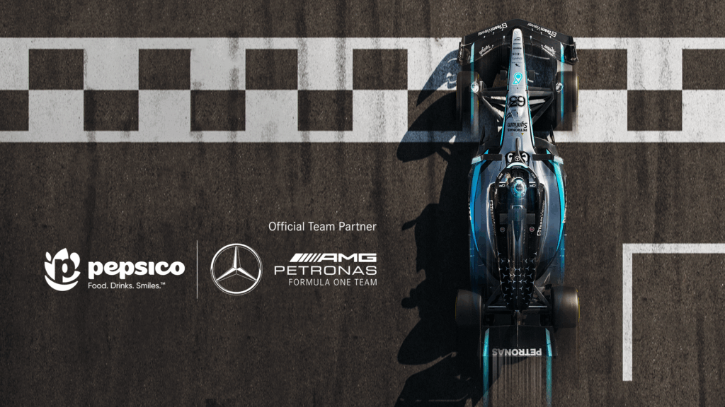 A PepsiCo comunica uma parceria global histórica com a Equipe Mercedes-AMG PETRONAS de Formula 1 a partir de 2026.