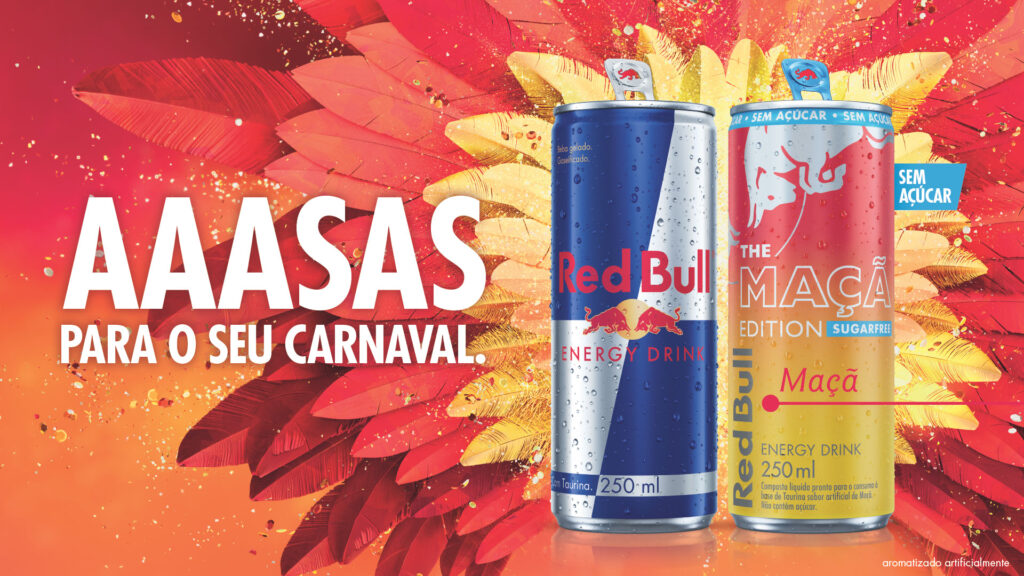 Red Bull aposta no sabor de maçã sem açúcar para embalar a energia do Carnaval brasileiro