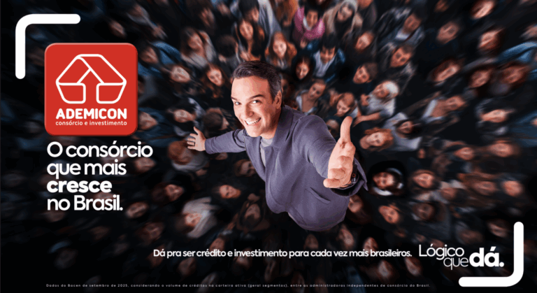 Com Tadeu Schmidt, Ademicon apresenta campanha que traduz crescimento, liderança e planejamento financeiro.