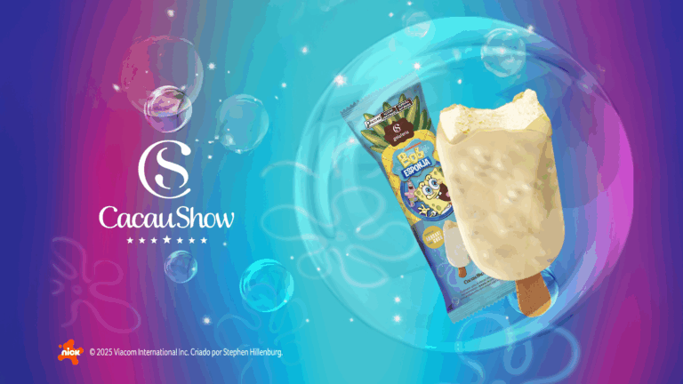 Bob Esponja vira gelato e protagoniza o verão da Cacau Show