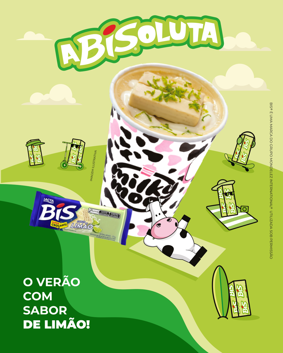 Milky Moo lança milkshake em collab inédita com BIS sabor limão