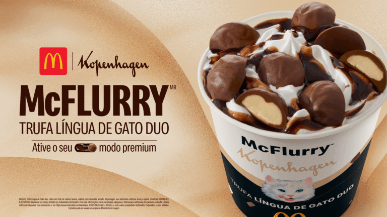 Méqui relança o McFlurry Trufa Língua de Gato Duo em parceria com a Kopenhagen