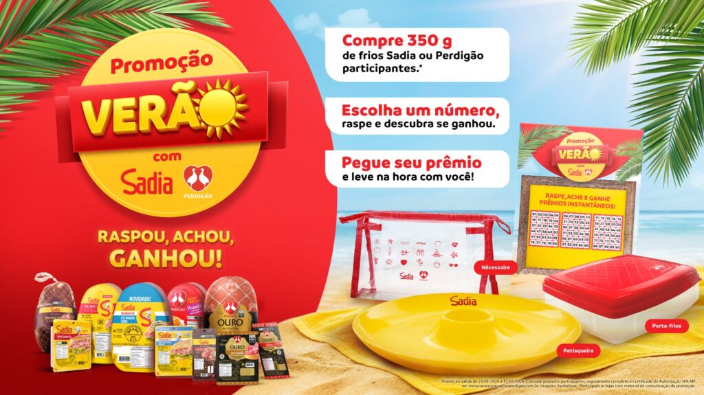 Sadia e Perdigão promovem ações de verão com prêmios instantâneos e brindes em mais de 360 pontos de venda no Brasil.