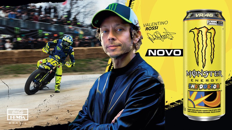 Monster surfa na volta do MotoGP ao Brasil e lança lata especial em tributo a Valentino Rossi