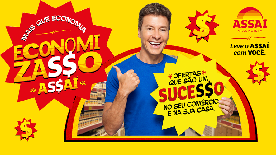 Assaí reforça preço baixo e variedade na campanha “EconomizaS$o”, estrelada por Rodrigo Faro e com presença em TV, OOH e digital.
