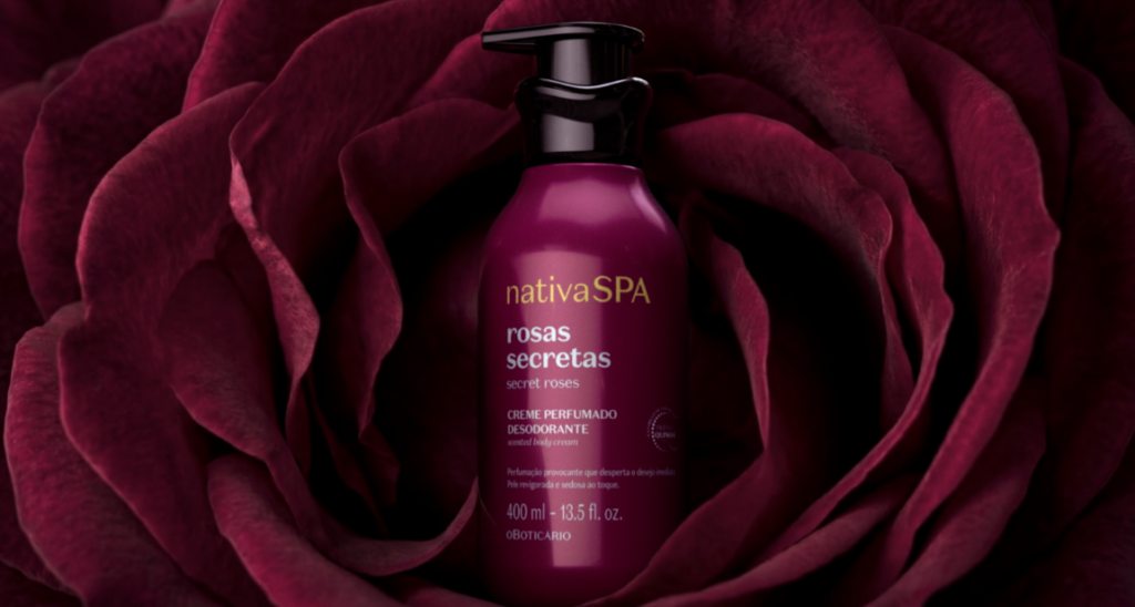 Em ação na novela Três Graças, O Boticário rompe a tela e lança Nativa SPA Rosas Secretas