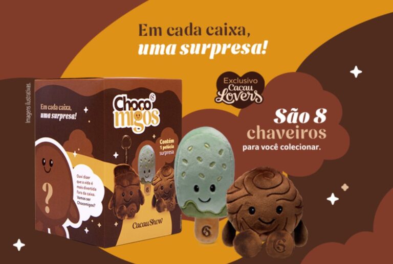 Cacau Show lança Chocomigos, linha de pelúcias em blind box que une colecionáveis, surpresa e lifestyle em edição limitada.