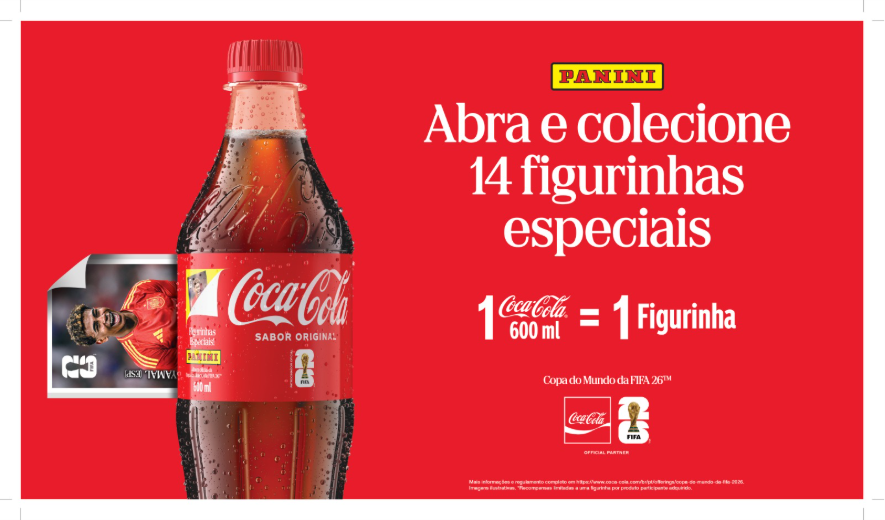 Coca-Cola e Panini aquecem torcida com coleção especial de figurinhas para a Copa de 2026