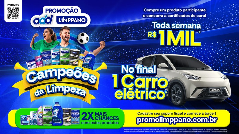 Promoção da ODD e Limppano premia consumidores com dinheiro e carro elétrico