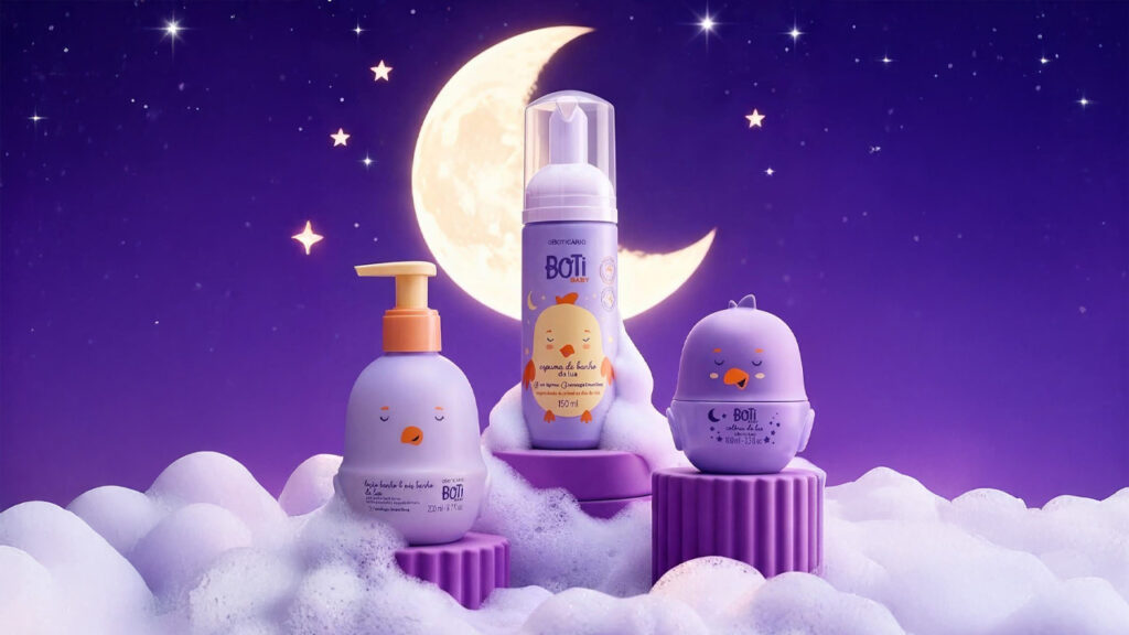 O Boticário lança Boti Baby Lua, linha com tecnologia que ajuda no sono do bebê e propõe ritual noturno com estímulos sensoriais.
