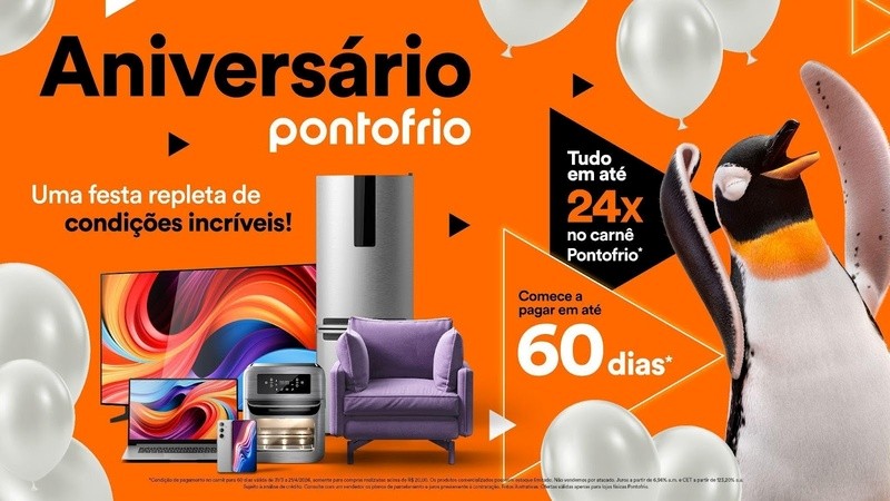 Pontofrio celebra 80 anos com condições especiais de pagamento nas lojas físicas e no online