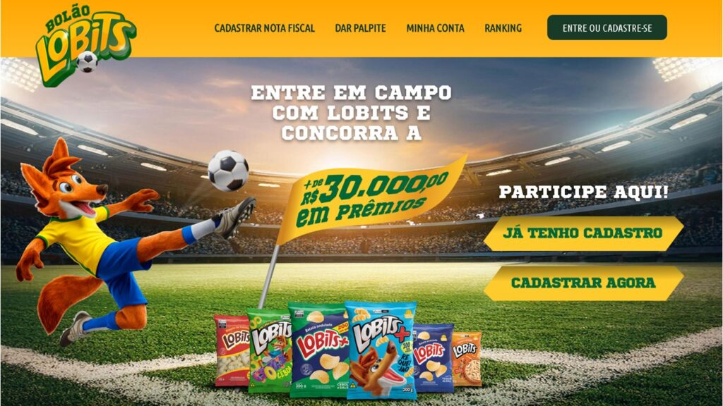 Com prêmios em dinheiro, Lobits leva clima da Copa para mais de 20 mil pontos de venda