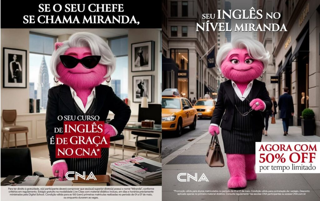 Sua chefe se chama Miranda? CNA oferece curso de inglês gratuito em nova campanha