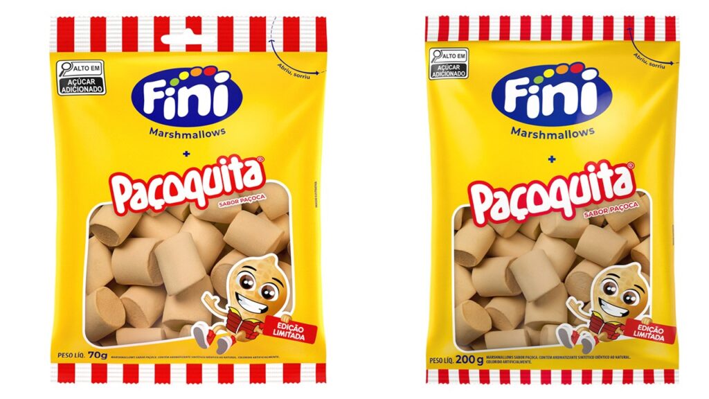 Fini e Paçoquita se unem em edição limitada de marshmallow inspirado nas festas juninas e no sabor clássico do amendoim.