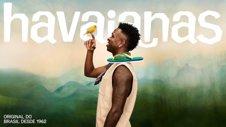 Havaianas amplia campanha global com Vinícius Júnior e destaca autenticidade e o lifestyle brasileiro no mundo.