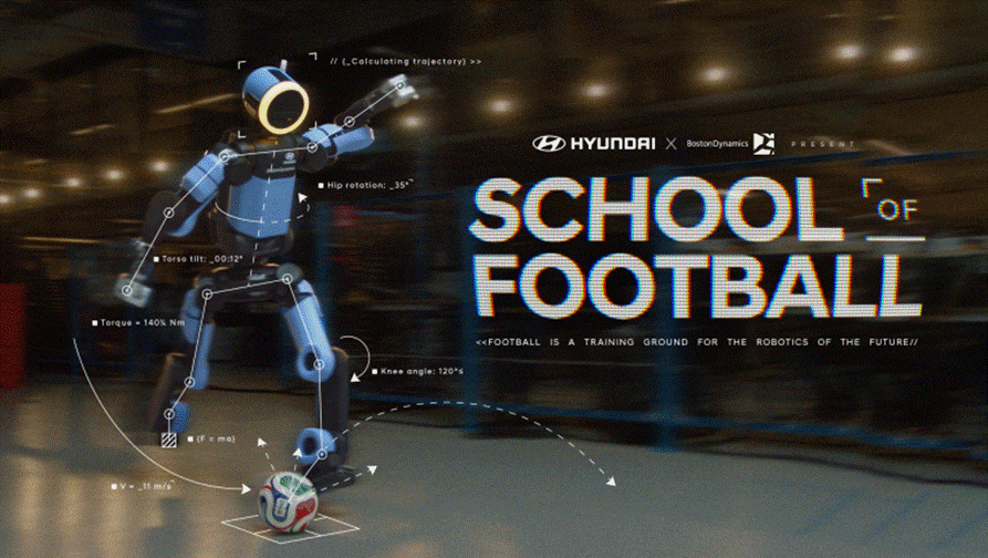 Hyundai apresenta campanha com o robô Atlas aprendendo futebol e mostra avanços da robótica voltada à interação humana.