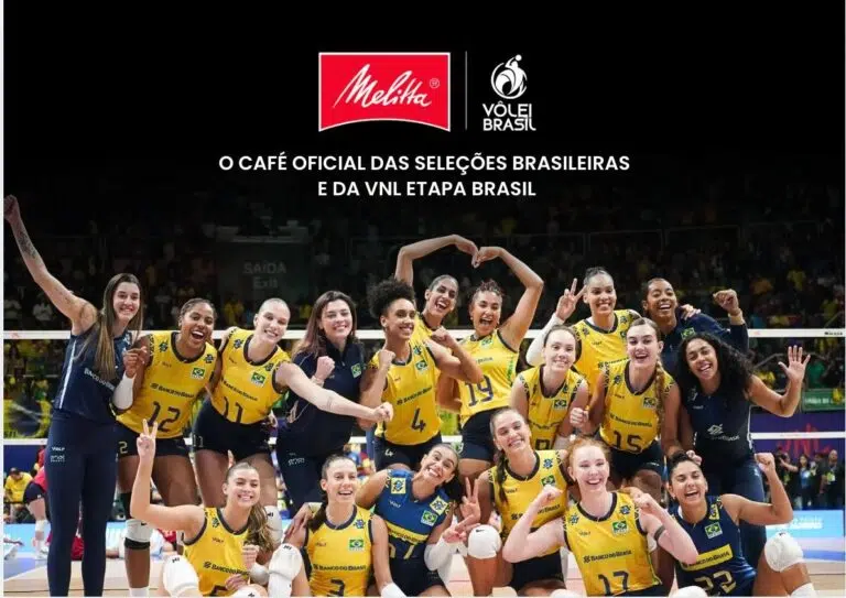 Melitta reforça conexão com o vôlei brasileiro e marca presença na Liga das Nações 2026, com café disponível ao público em Brasília.