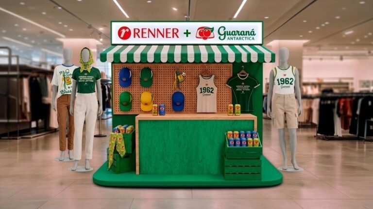 Renner e Guaraná Antarctica - Imagem ilustrativa da ativação em loja. Divulgação Renner