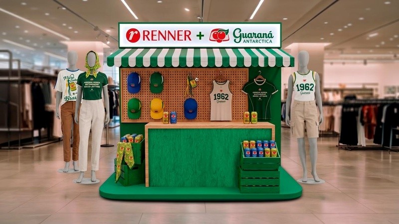 Renner e Guaraná Antarctica - Imagem ilustrativa da ativação em loja. Divulgação Renner