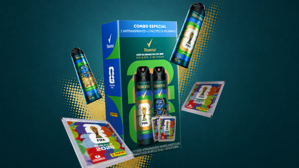Rexona coloca figurinhas da Panini dentro de combo especial da Copa do Mundo