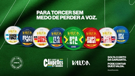 Valda apresenta edição limitada com sabores inspirados em países campeões do futebol e embalagens colecionáveis.
