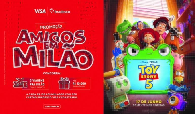 Bradesco e Visa lançam promoção que sorteia viagens para Milão inspiradas em TOY STORY 5