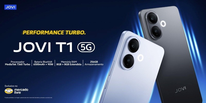 Novo T1 5G marca a estreia da linha T da JOVI no Brasil