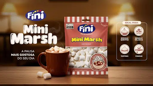 Fini apresenta Mini Marsh e mira novas combinações para o consumo de marshmallow no inverno