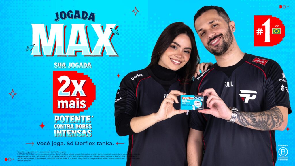 Dorflex dá nome para jogada em duo nos games com "Jogada Max"