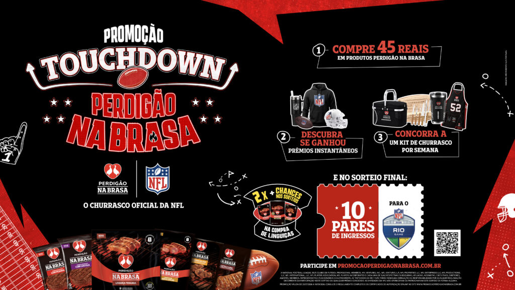 Perdigão Na Brasa apresenta promoção com sorteio de pares de ingressos para o NFL Rio Game