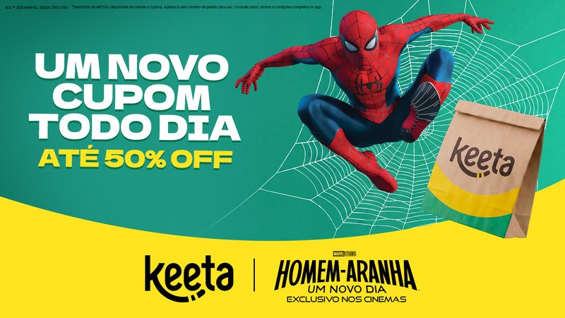 Keeta anuncia parceria com Sony Pictures para lançamento de Homem-Aranha: Um Novo Dia