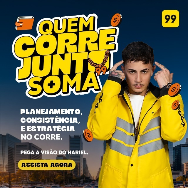 99 reforça compromisso com entregadores parceiros em campanha com MC Hariel