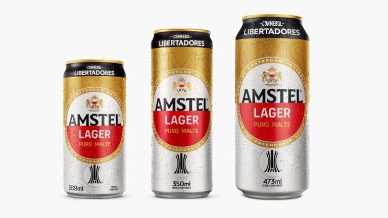 Amstel celebra dez anos de patrocínio à Libertadores com edição especial de latas inspirada no troféu da competição sul-americana.